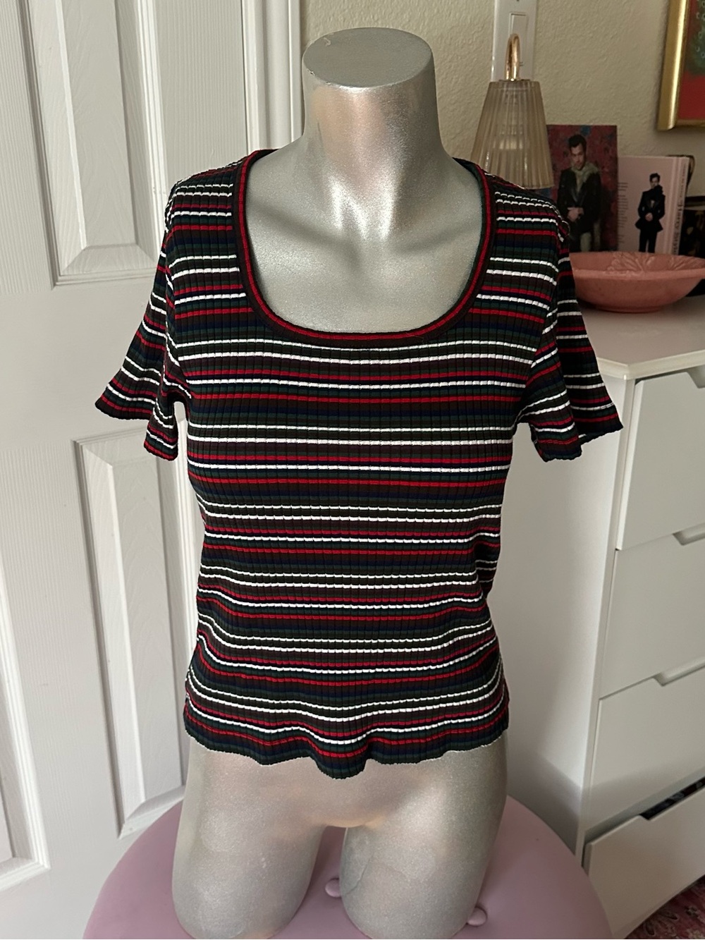 Vintage 90s Giorgio Fiorlini Mutlicolor Striped Tee